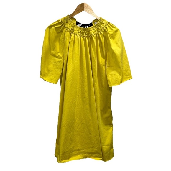 ROKSANDA yellow dress size medium mini bow cotton casual short sleeve spring - Picture 6 of 16